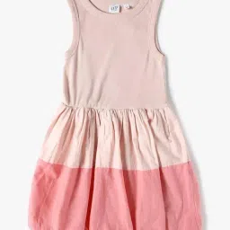 GAP Girls Pink Cotton Color Block Dress-image-52