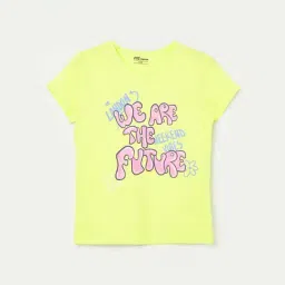 Fame Forever by Lifestyle Kids Yellow Printed Regular Fit T-Shirt-image-86