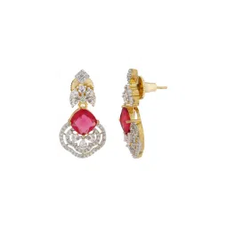 Voylla Sparkling Elegance Radiant Loop American Diamond Dangler Earrings image 3