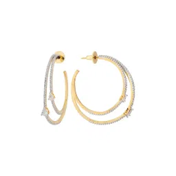 Voylla Sparkling Elegance Aurea Halo Gold American Diamond Hoop Earrings image 3
