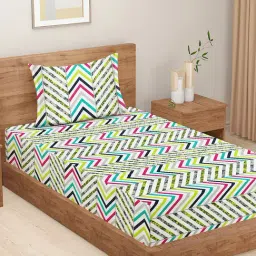 Swayam Multi Cotton Geometric Single Bed Sheets 1 Pillow Cover-picture-15