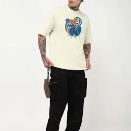 Bewakoof White Swan Heavy Duty 1.0 Official Marvel Merchandise Fantastic Four Relaxed Fit T-Shirt image 4