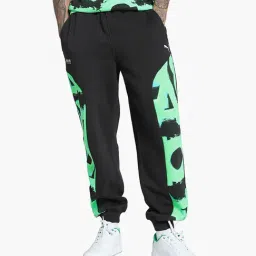 Puma Black Cotton Mercedes-AMG Petronas F1Neon Energy Motorsport Sweatpants-image-46