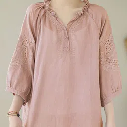 StyleCast x Revolte Women Embroidered Ruffles Shirt Style Top-image-8