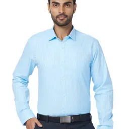 Park Avenue Blue Slim Fit Striped Shirt-picture-31