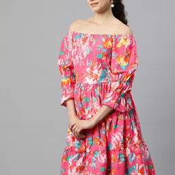plusS Floral Print Fit & Flare Dress image 3