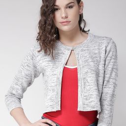Style Quotient Grey Solid Button Crop Shrug-picture-16