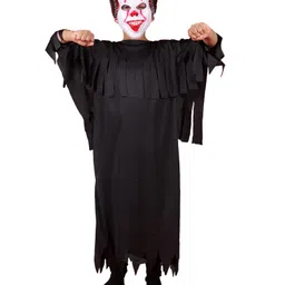 Itsmycostume Halloween Theme Full Sleeves Ghost Costume Set - Black-image-0