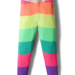Babyhug Knit Full Length Color Block Design Woollen Pant - Multicolor image 1