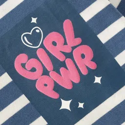 JusCubs Cotton Knit Full Sleeves Striped Tee - Navy Blue image 4