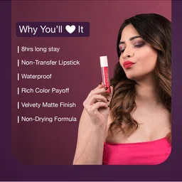 Hilary Rhoda Matte Trap Liquid Lipstick-5ml-Rose Red image 3