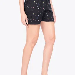 ariel Women Pack Of 2 Conversational Printed Cotton Lounge Shorts-picture-18