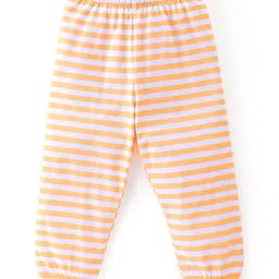 Babyhug Cotton Knit Full Sleeves Night Suit With Elephant Print - Orange image 4