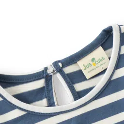 JusCubs Cotton Knit Full Sleeves Striped Tee - Navy Blue image 5