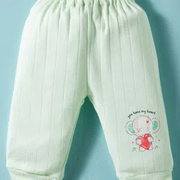 Simply Cotton Knit Full Length Lounge Pants With Animal Print Pack of 3 - Peach Pink & Mint Green image 4