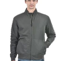 Numero Uno Grey Regular Fit Striped Jacket-picture-24
