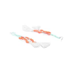 Priyaasi Orange and White Tassel Earrings image 4