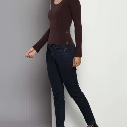 Calvin Klein Coffee Bean Self Slim Fit Sweater image 4