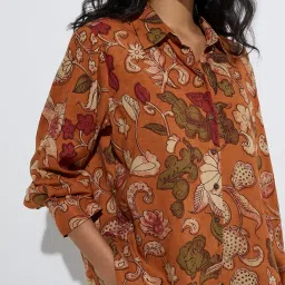 Utsa by Westside Orange Floral Pattern Tunic image 4