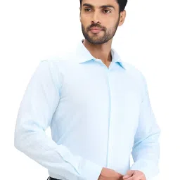 Park Avenue Blue Slim Fit Checks Shirt image 4