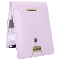 THE HOLISTIK Instant Access Pink Casual Leather Money Clip Wallet for Men image 4