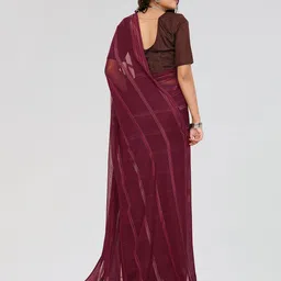 moda rapido ANAND SAREES Striped Satin Saree image 5