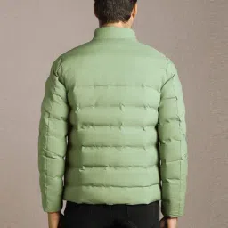 Louis Philippe Green Regular Fit Quilted Jacket image 2