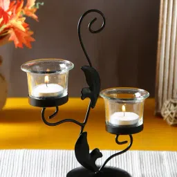 Hosley Decorative Tealight Holder with Clear Glasses-picture-43