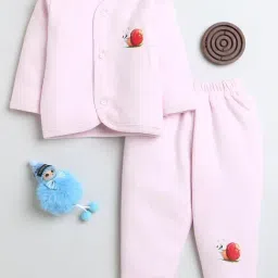Bumzee Girls Light Pink Solid Full Sleeves Jabla with Pyjamas-picture-13