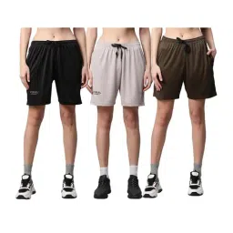 Vimal Jonney Multicolor Logo Sports Shorts (Pack of 3)-image-81