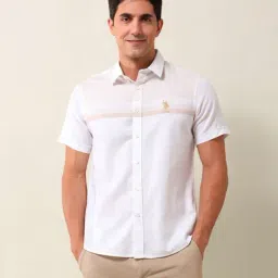 U.S. Polo Assn. Beige Cotton Slim Fit Shirt-picture-24