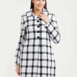 Zink London White Chequered Jacket-image-89