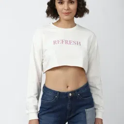 Forever 21 White Graphic Print Crop Top-image-5