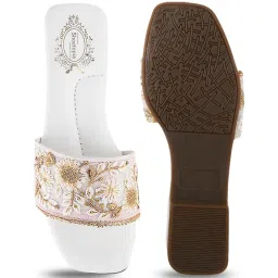 Shoetopia Women's White Thong Sandals image 4