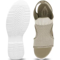 Shoetopia Women's Beige Back Strap Wedges image 4