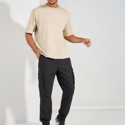 Styli Beige Relaxed Fit Cotton Oversized T-Shirt image 4