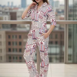 BAESD Printed cotton Shirt With trousers Co-Ords image 5