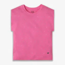 Ed-a-Mamma Kids Pink Embellished T-Shirt-image-30