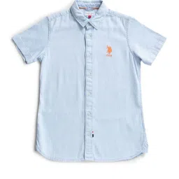 U.S. Polo Assn. Kids Light Blue Solid Shirt image 4