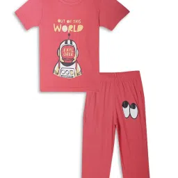 Vimal Jonney Kids Yellow & Pink Printed T-Shirt Set image 4