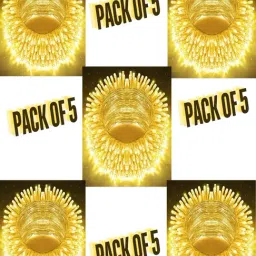 SPARK WORLD Yellow Plastic 16 LEDs Steady Bulb Rice Lights with Free Jointer (4 m) - Set of 5-image-0