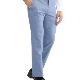 Raymond Blue Slim Fit Checks Trousers image 4