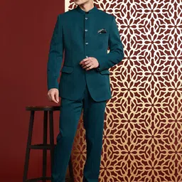 MANQ Men Slim Fit Bandhgala Suit image 5