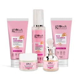 Globus Naturals Rice Ceramide Face Wash, Face Toner, Face Serum, Peel Off-Mask & Face Scrub Combo-picture-35