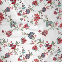 Raymond Home Vision White & Red 144 TC Cotton King Bedsheet with 2 Pillow Covers image 4