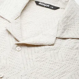 Club York Beige Regular Fit Self Design Shirt image 4