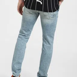 Jack & Jones Men Slim Fit Low-Rise Low Distress Heavy Fade Jeans image 3