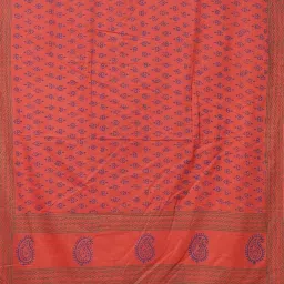Unnati Silks Red Cotton Printed Saree With Unstitched Blouse image 4
