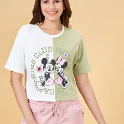 Honey by Pantaloons White & Green Cotton Printed Crop T-Shirt-picture-22