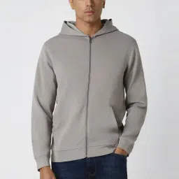 Van Heusen Grey Regular Fit Hooded Jacket-image-17